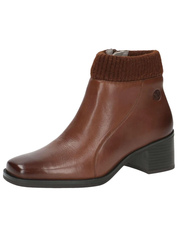 CAPRICE Women's heeled ankle boots with zipper comfortable, Brown (Cognac Nappa), 6 UK - Image 1