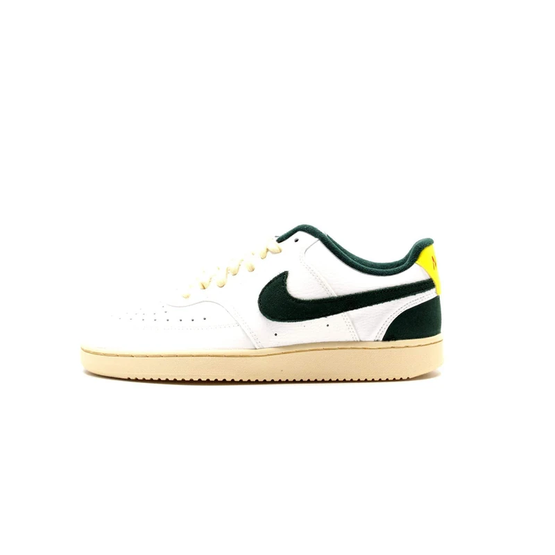 NIKE FD0320-133 Court Vision Low Men SAIL/PRO Green-Picante RED-Opti Yellow UK 11.5