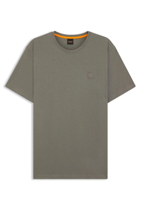 BOSS Mens Tales Logo-Patch T-Shirt in Cotton Jersey