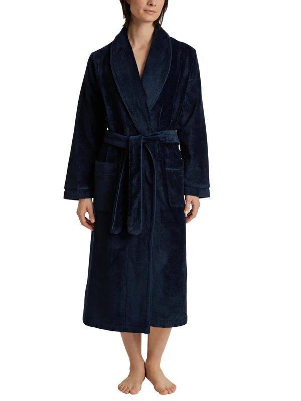 CALIDA Women's Cosy Shower Bathrobe, Opaque, Silver melé, 48-50