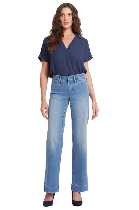 NYDJ Women's Teresa Trouser Jeans, Blue, 12