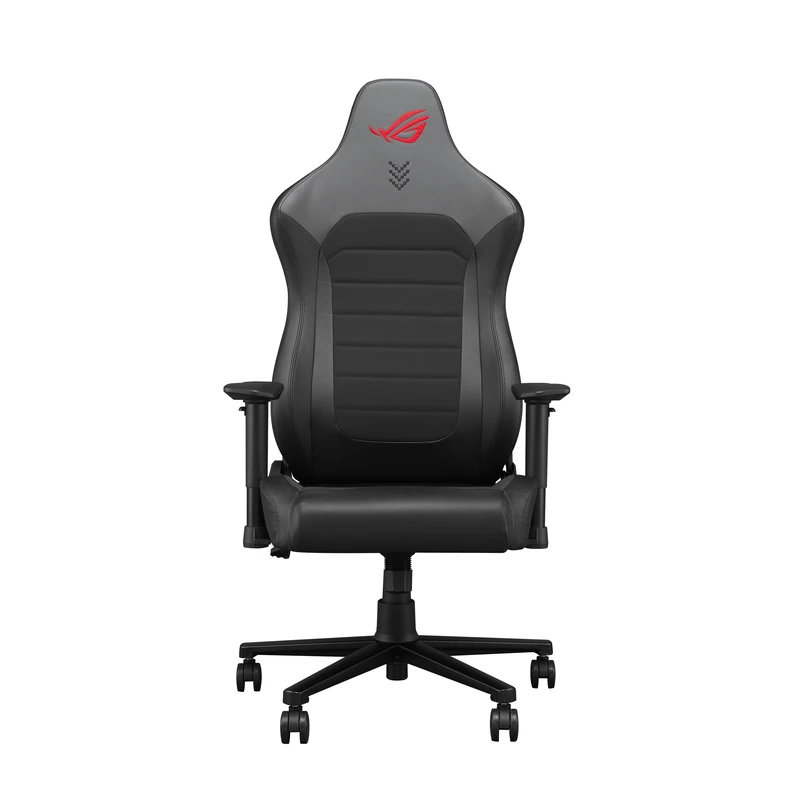 ASUS ROG Aethon gaming chair, all steel frame, dual density seat cushion, 2D armrests with soft padding, integrated lumbar support, class 4 gas lift, and durable PU casters black