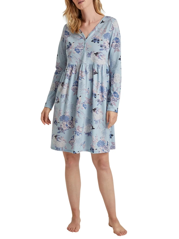 CALIDA Ladies Favourites Nightdress Sterling Blue 12-14, Sterling Blue, 40-42