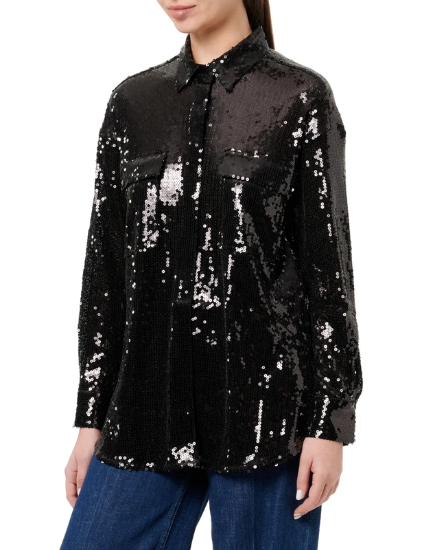BOSS Women's C_Ballets Blouses, Black1, 38