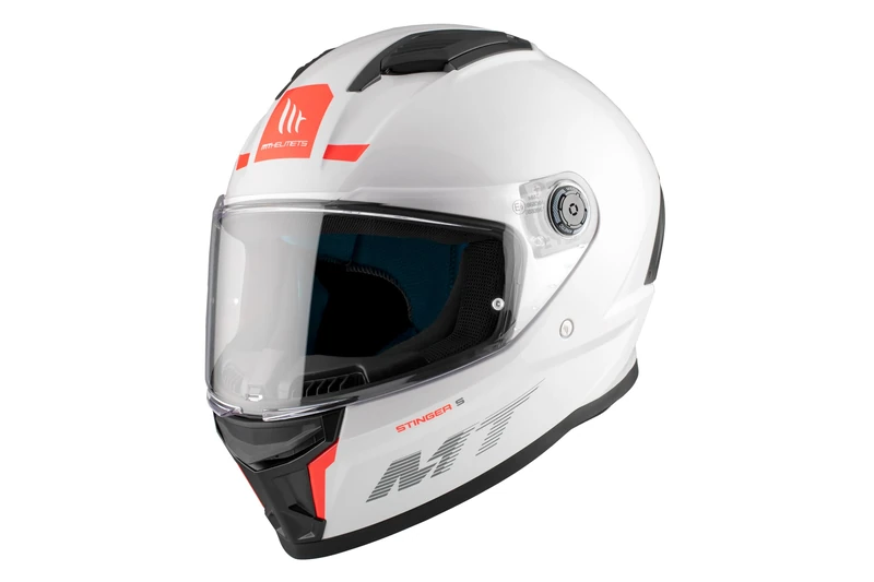 MT Full Face Motorcycle Helmet. ECE 22.06. Stinger 2 A0 - Gloss White