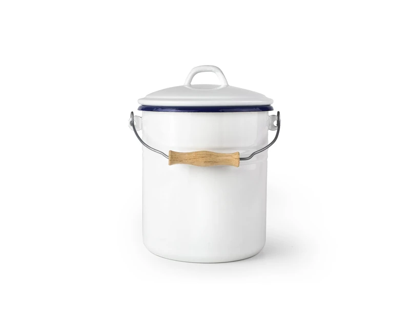 Bucket With Lid For Compost White 6 Lt - Image 1