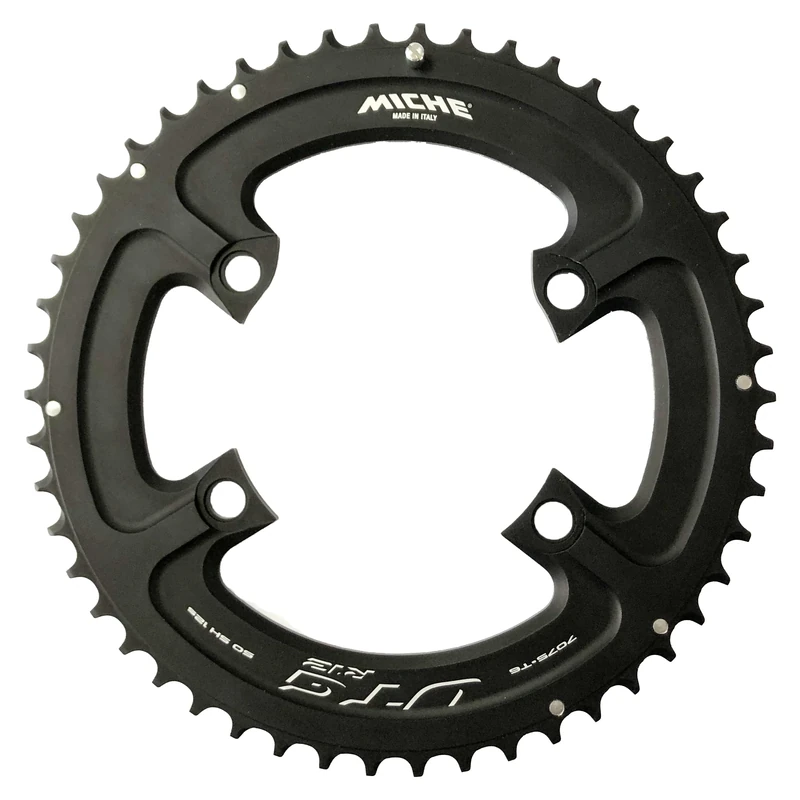 Miche UTG R81 12 Speed Chainring, Outer Chrainring Including Chainring Outer Nuts, Black, 55t