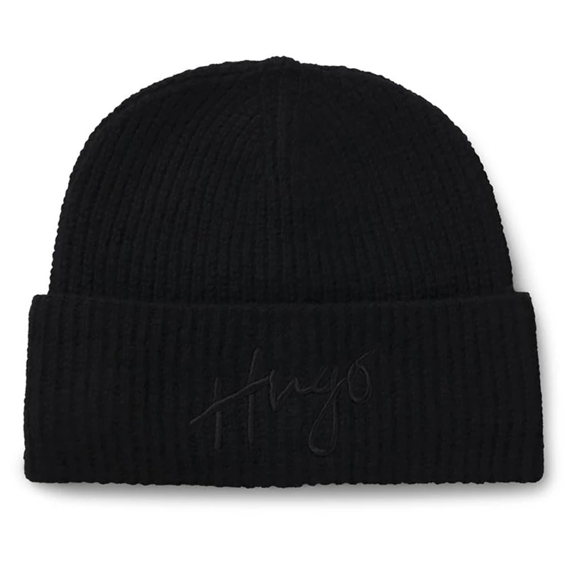 HUGO Women's Socialy_Hat Beanie, Black,