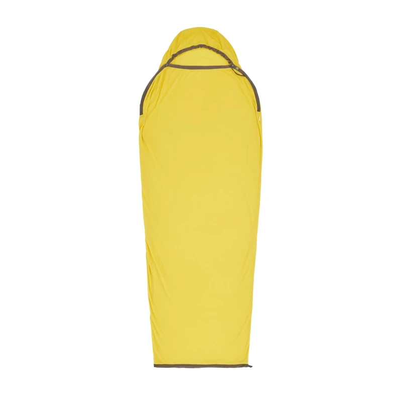 Sea to Summit - Reactor Sleeping Bag Liner - Standard Mummy With Drawcord - Thermolite For Thermal Boost - Odour Control - Ultra-Sil Stuff Pack - For Backpacking & Camping - Yellow - 284g