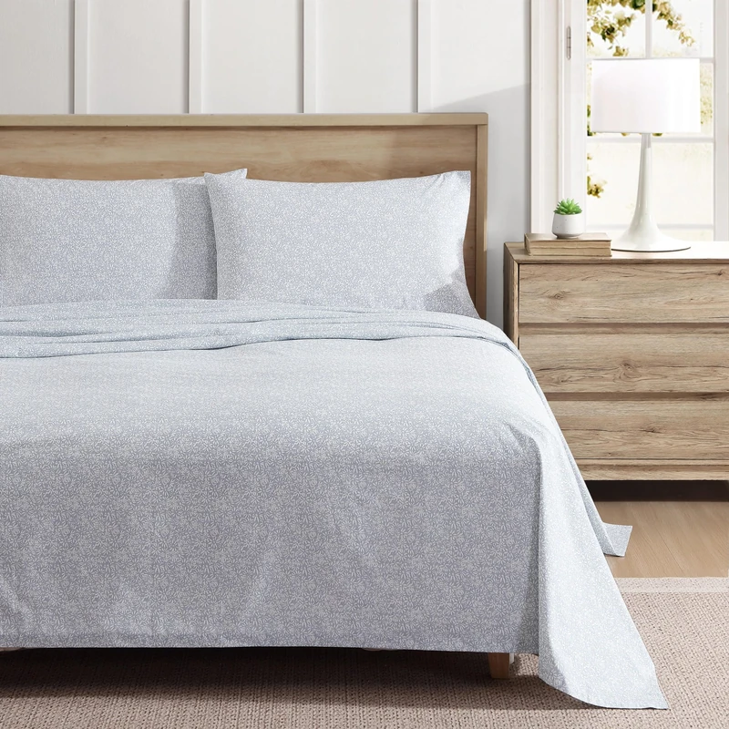 Eddie Bauer - Twin Sheets, Cotton Percale Bedding Set, Cool & Breathable Home Decor (Little Blossom, Twin) - Image 1