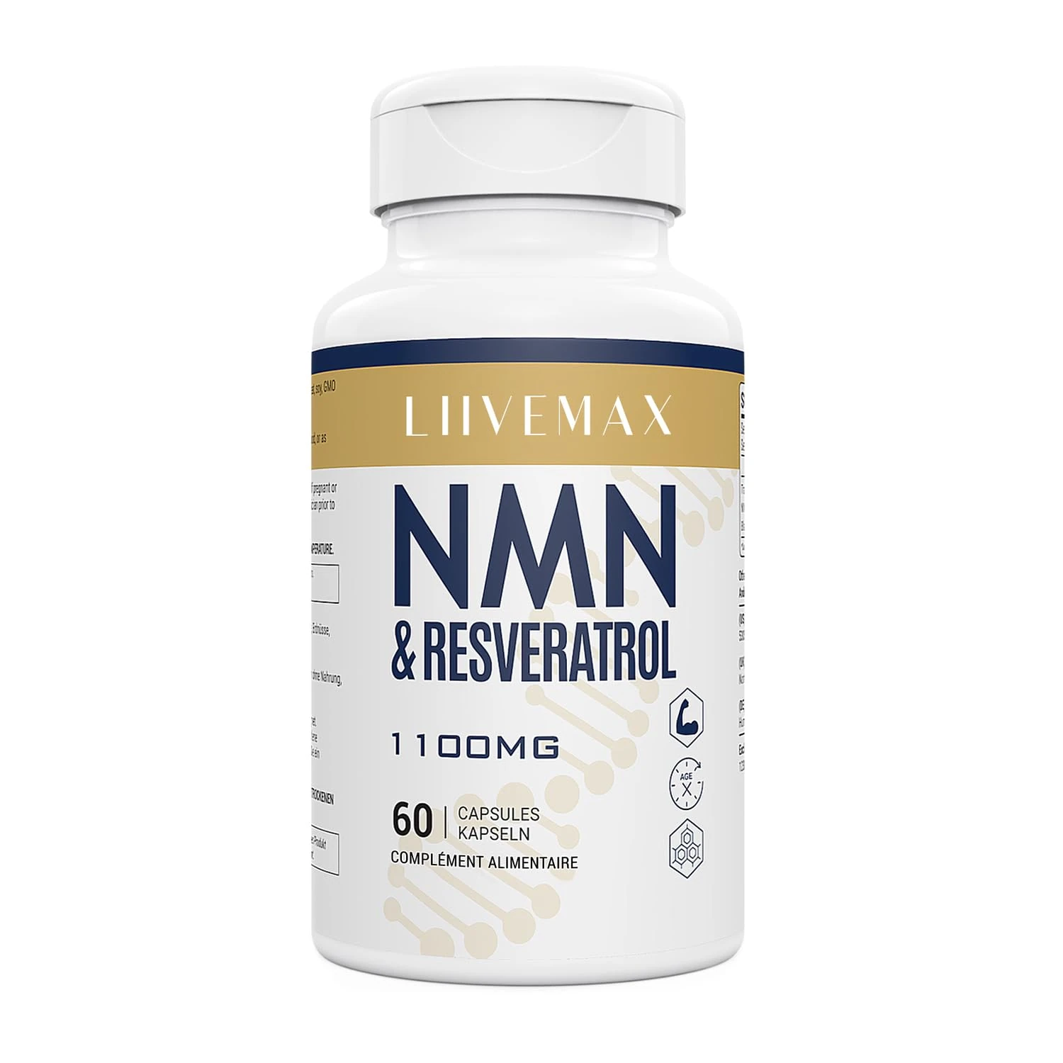 NAD+ & Trans-Resveratrol Complex 1100mg | Anti-Aging Antioxidant Supplement | Enhanced with Black Pepper Extract for Superior Absorption (60 Count, (Pack of 1))