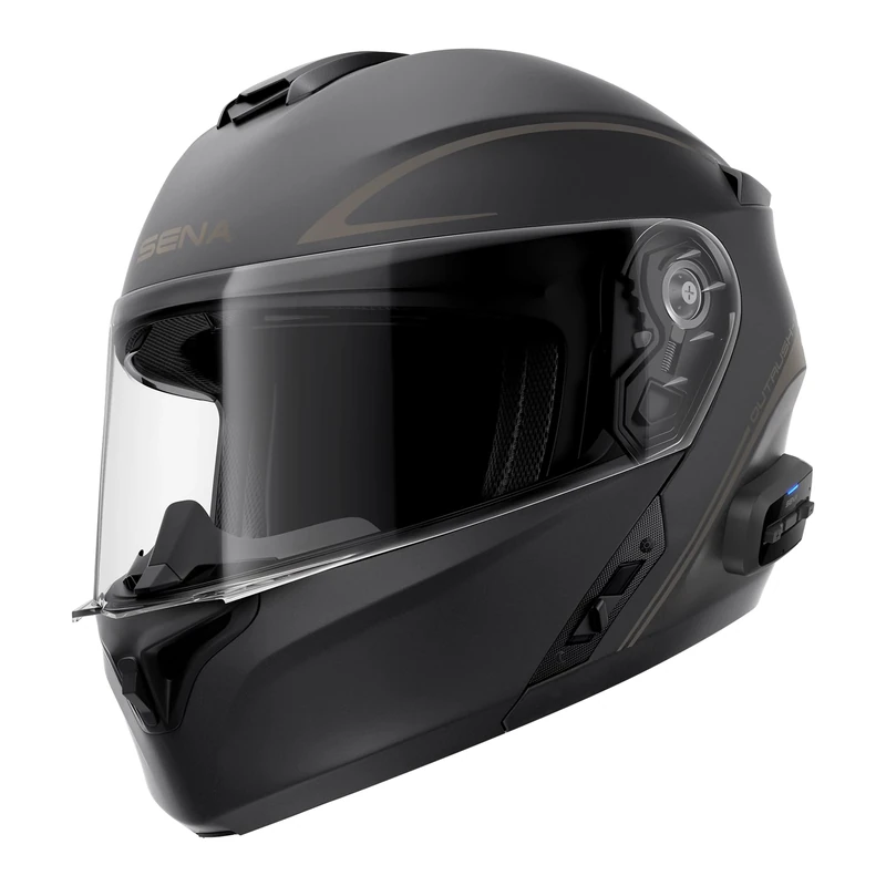 Sena Outrush R Bluetooth Modular Motorcycle Helmet with Intercom System (Matte Black, M)