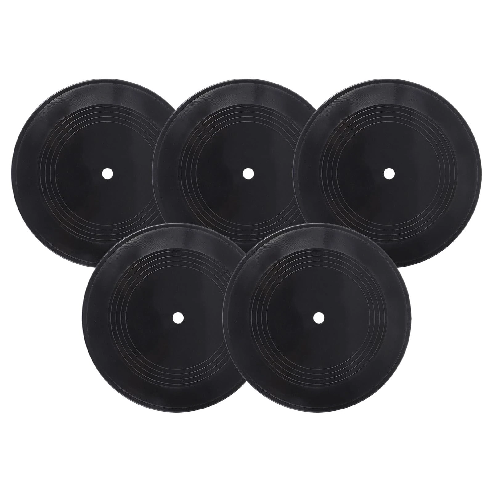 TOPBATHY 5Pcs Blank Vinyl Records 7 Inch Black Vinyl Record Decoration for Home Living Room Bar Retro Music Theme Parties and Aesthetic Room Decor