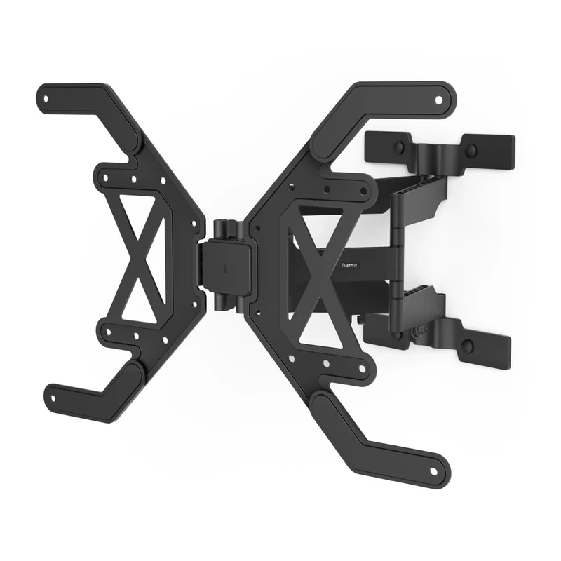 Hama TV Wall Mount Swivelling, Tiltable, Slim (TV Wall Mount 37-90 Inches, VESA 100 x 100 to VESA 600 x 400, up to 40 kg, Extendable Bracket, Cable Manager, with Fischer Dowels) Black