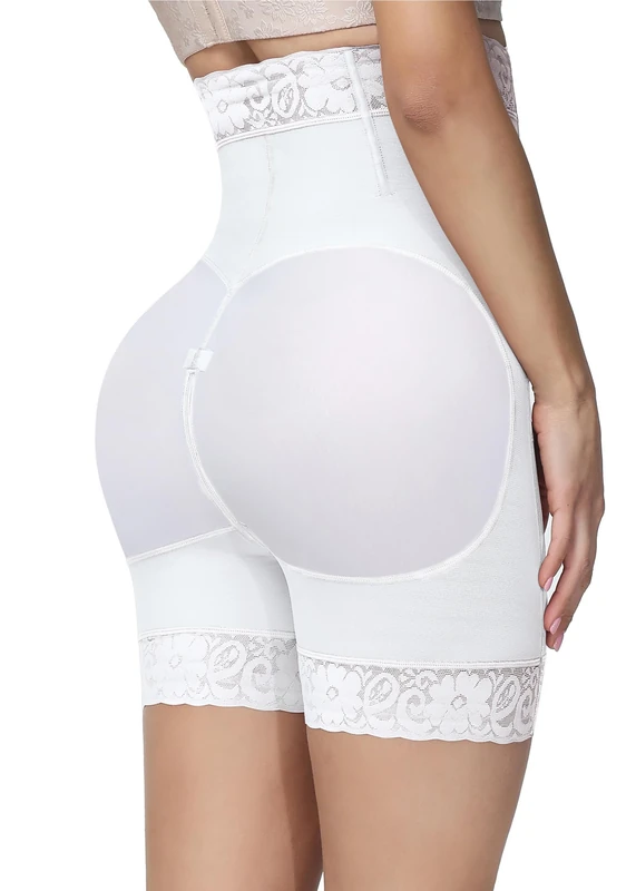 SHAPSHE Butt Lifting Shapewear Tummy Control Shorts Fajas Colombianas Shapewear Shorts Compression Underwear Women, White, Large - Image 1
