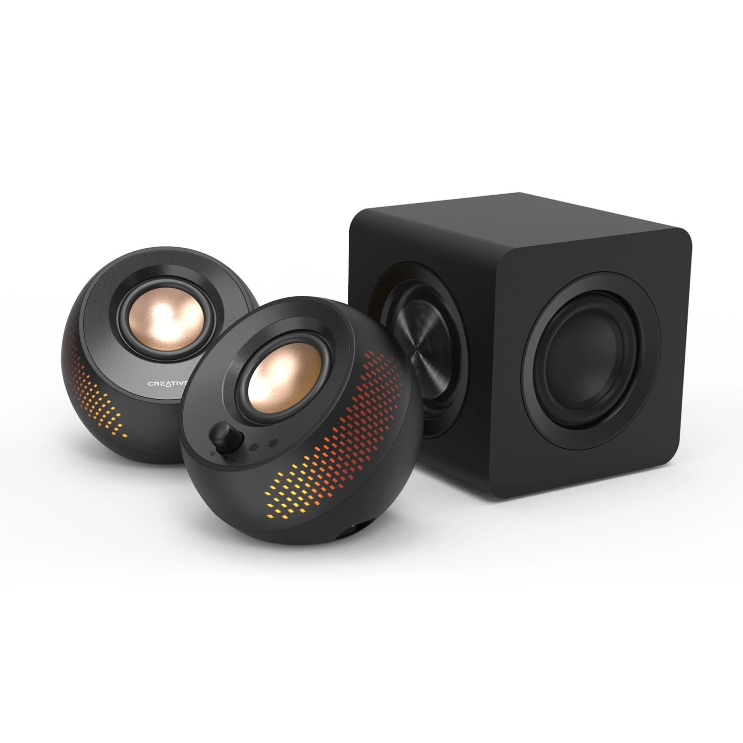 CREATIVE Pebble X Plus 2.1 USB-C Computer Speakers with Subwoofer and Customizable RGB Lighting, Bluetooth 5.3, USB Audio, Up to 15W RMS Power for PC and Mac
