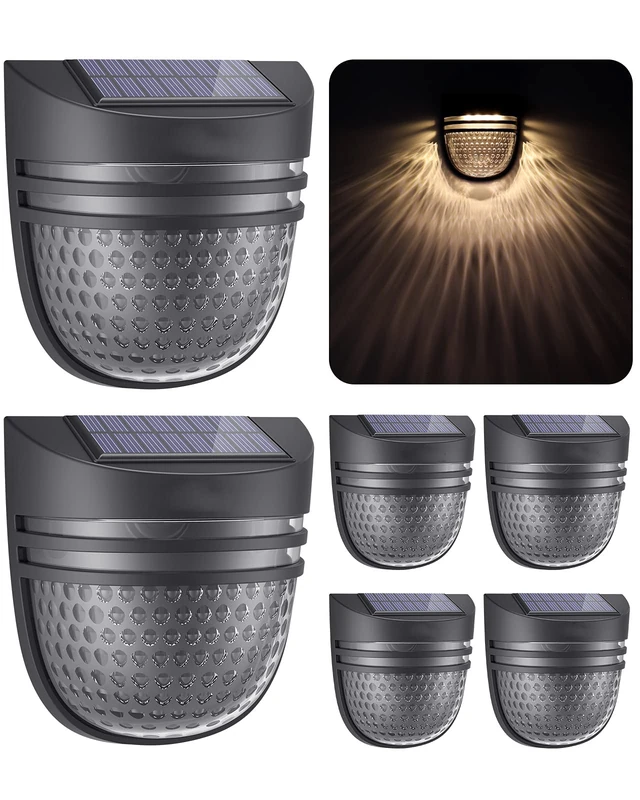 AYCLIF Outdoor Solar Lights, 2 Modes Solar Bridge Lights&IP65 Waterproof, Solar Garden Lights LED Decorative Garden Lighting Wall Mount for Fence, Yard(6 Pack) - Image 1