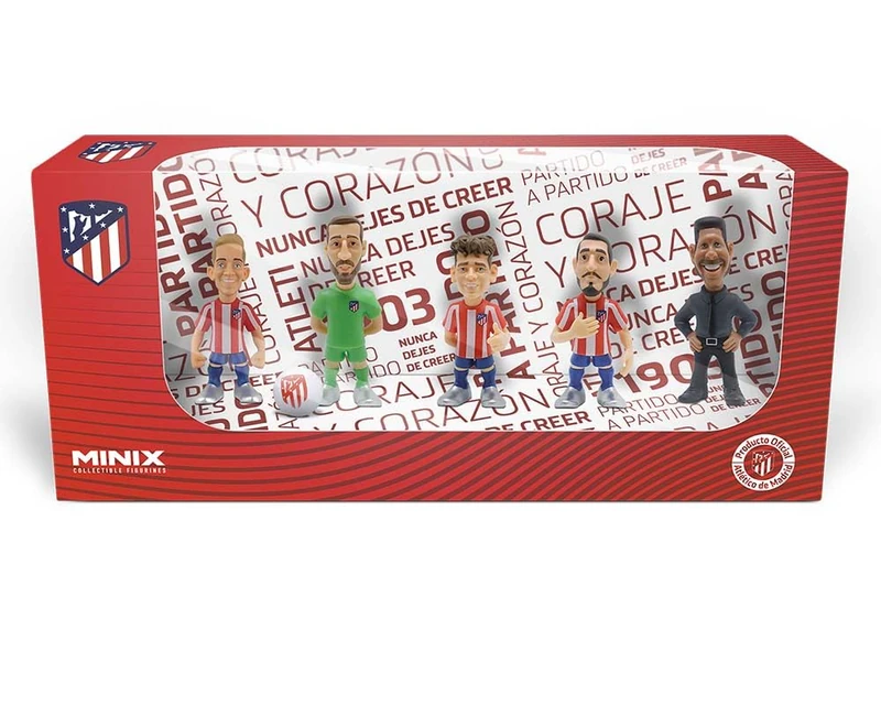 MINIX - Atletico de Madrid - Pack of 5 - PVC Figures 7 cm - (Simeone, Oblak, Koke, Griezmann, Llorente)