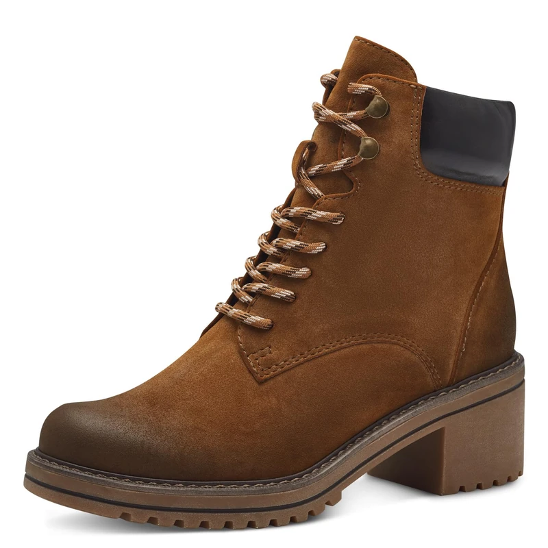 MARCO TOZZI Women's Laced Bootie 2-25225-43 Fashion Boot, Nut Comb, 4 UK