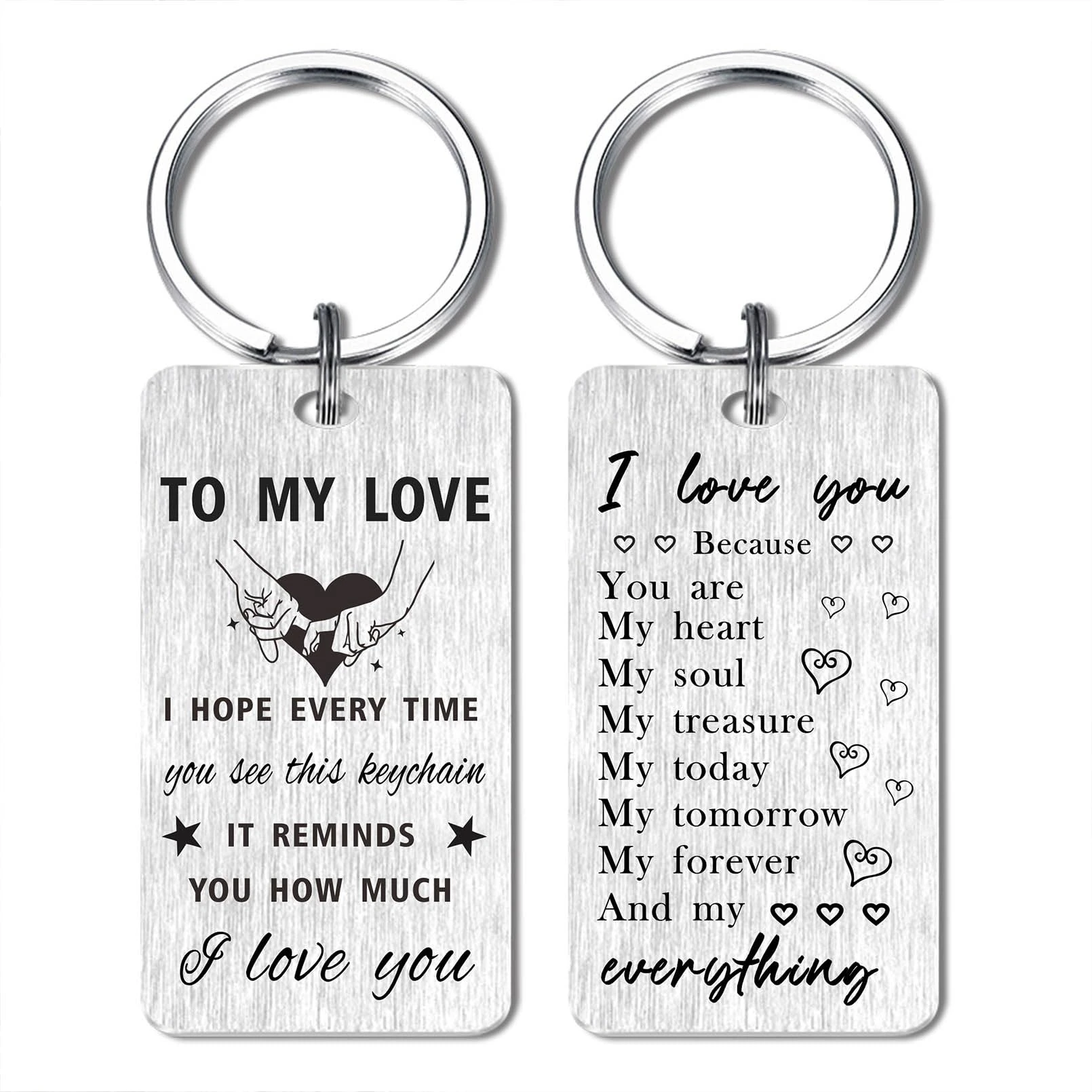 Gezxin Gift for Him Her - Anniversary Christmas Valentines Day Gift for Husband Wife Girlfriend Boyfriend Just Because Keyring