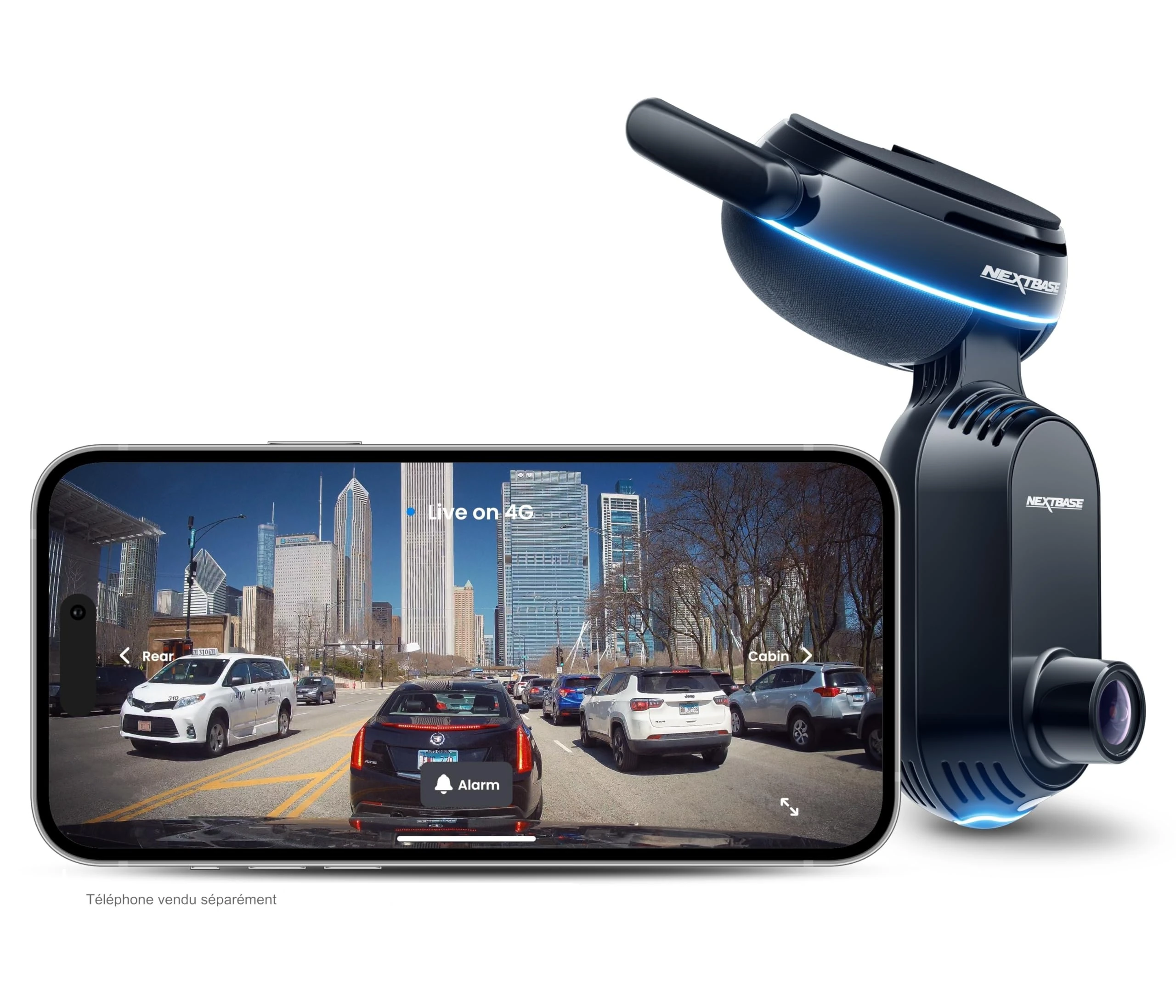 Nextbase IQ 1K Smart Dash Cam - Nextbase Dash Cam with Inbuilt Cabin Car Cam - Live View, Smart Parking, Witness Mode, SOS Response, Voice Control, 4G 1K IQ