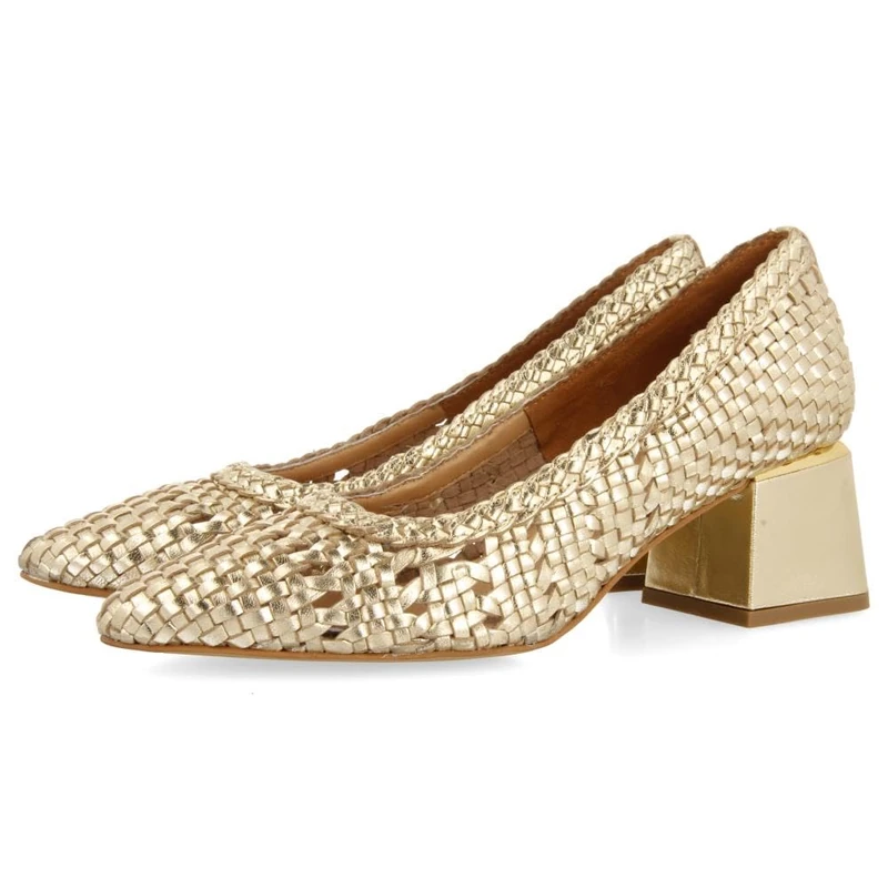 GIOSEPPO NITRA Leather Braided Salon Shoes, Platinum, 8 UK - Image 1