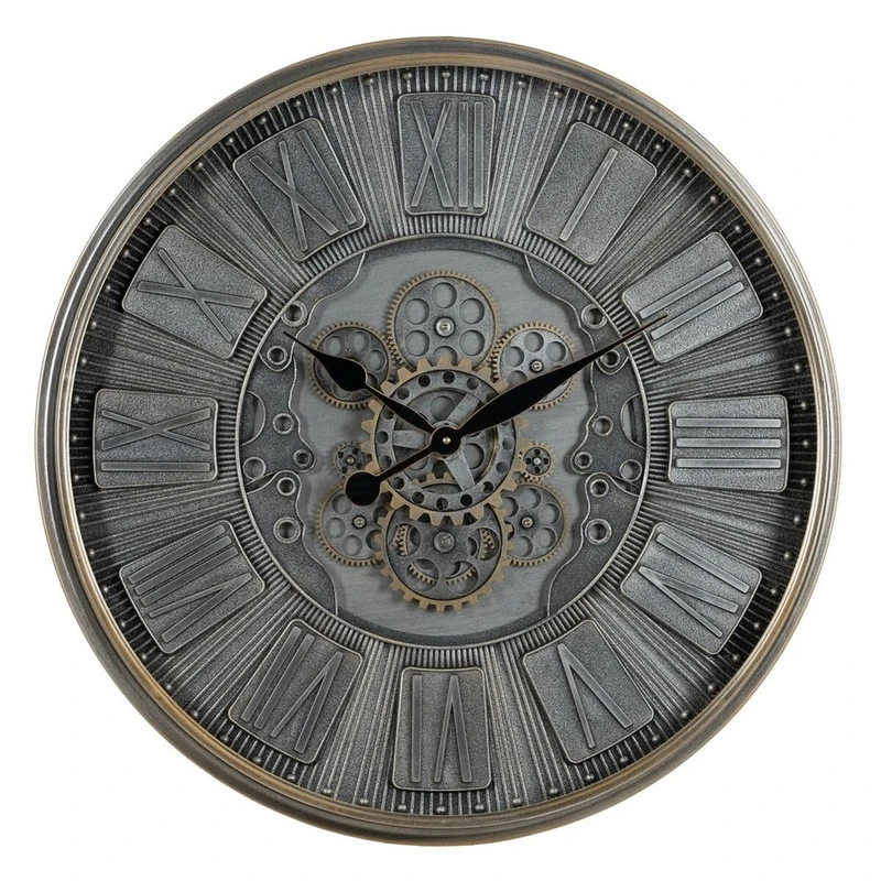 BigBuy Home Wall Clock Grey Glass Iron 69.5 x 9 x 69.5 cm (3 Units)