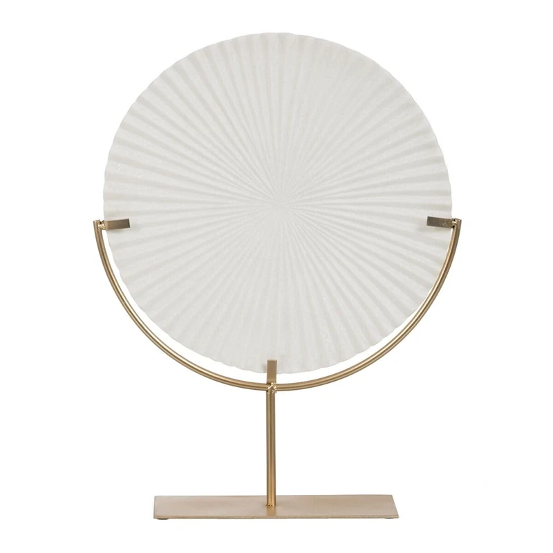 BigBuy Home Decorative Figure White Golden Circle 38 x 10 x 49 cm - Image 1