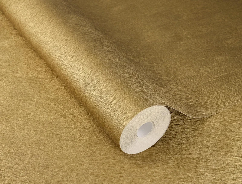 Rasch Wallpaper 751031 - Golden Non-Woven Wallpaper with Fur Look, Fur Texture from The African Queen Collection