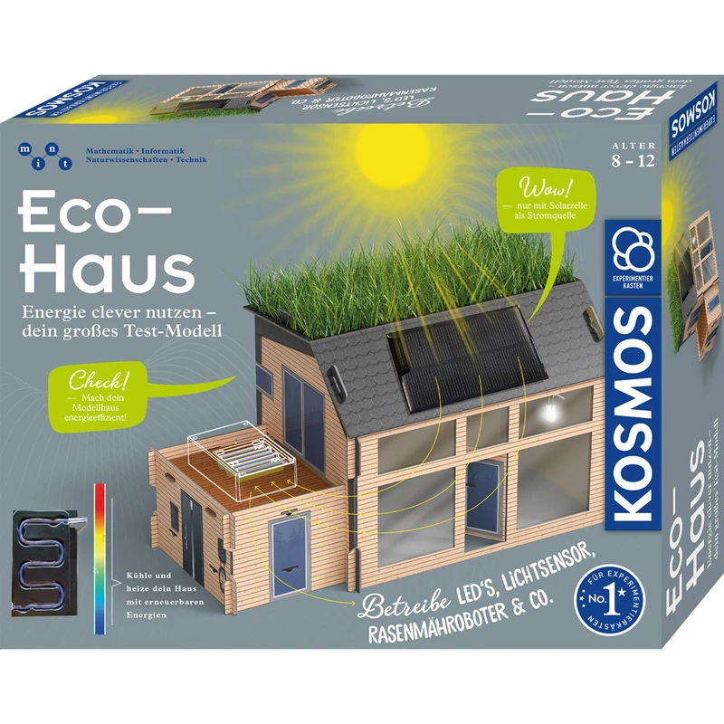 KOSMOS 621070 Eco-Haus - Use Energy Clever - Your Large Test Model, Experiment Box for Children from 8 Years on Solar, Renewable Energies and Sustainability