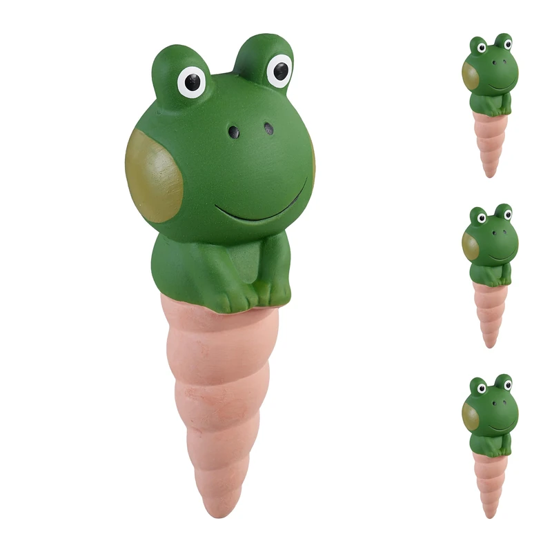 Relaxdays 4x Frog Clay Cone Watering Aids - 100ml Each