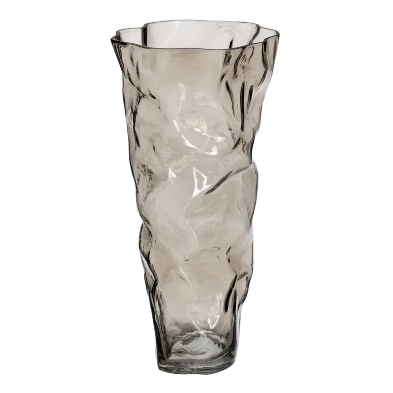 BigBuy Home Vase Grey Glass 19 x 17 x 38.5 cm