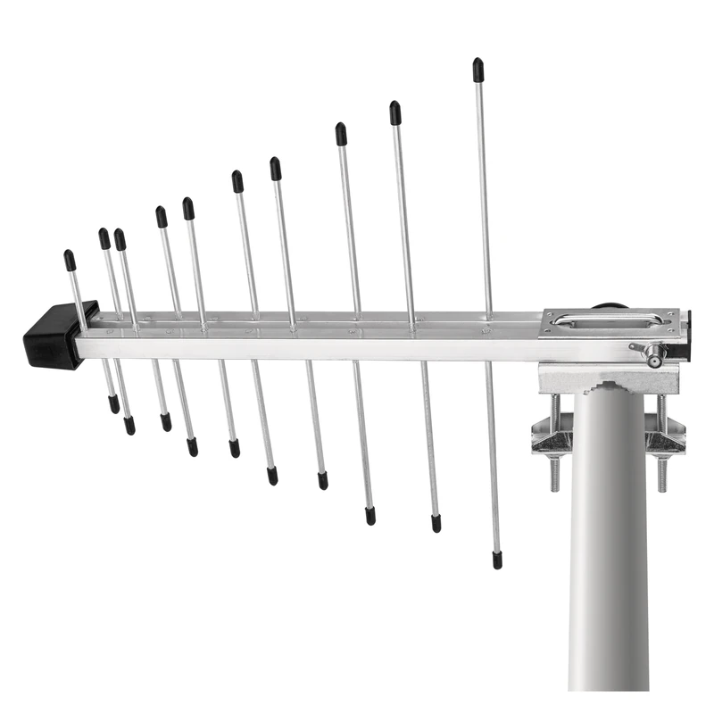 EMOS DVB-T2 Outdoor Antenna with Amplifier, Active Outdoor Antenna for Max. Signal Strength, Integrated LTE and 5G Filter, for Remote Reception 0-100 km, Connection to DVB-T, DVBT-2 Receiver and TV