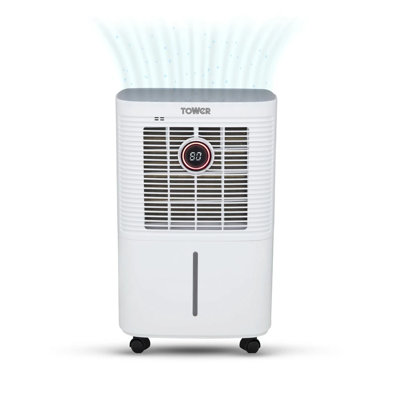 Tower T674003 12L Compressor Dehumidifier, 3 Modes, Adjustable Humidity, 1.6L Water Tank, 24 Hour Timer, White - Image 1
