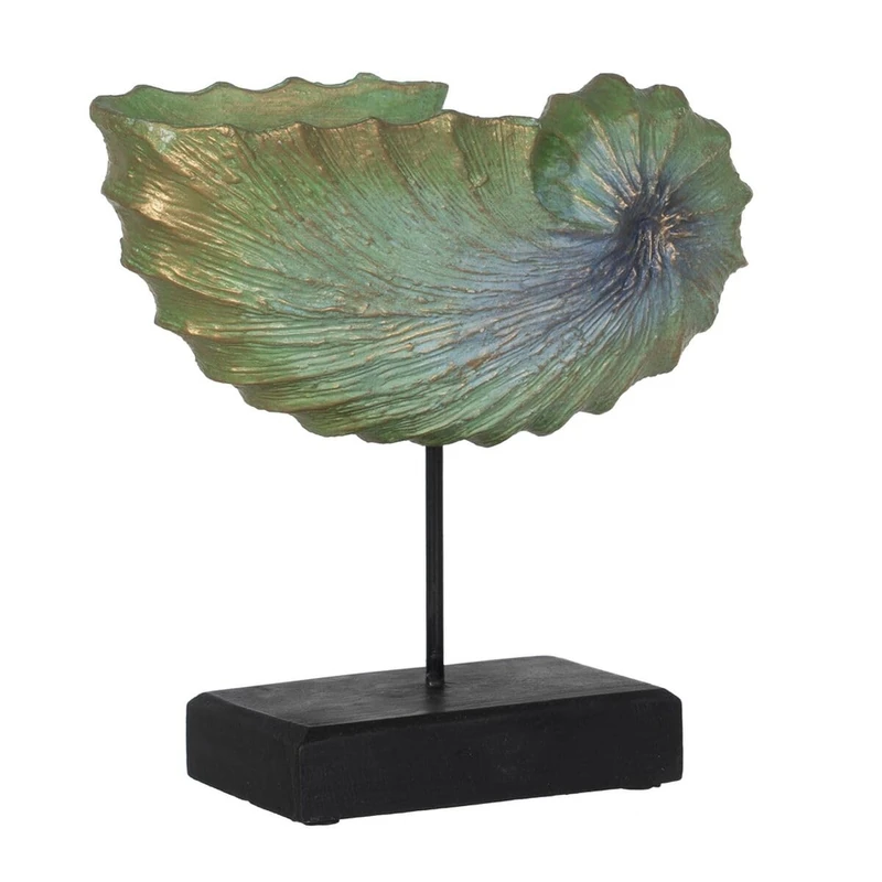 BigBuy Home Decorative Figure Brown Green Conch - Iron