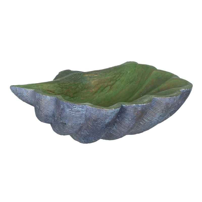 BigBuy Home Concha Green Grey Table Center 35 x 28 x 12 cm