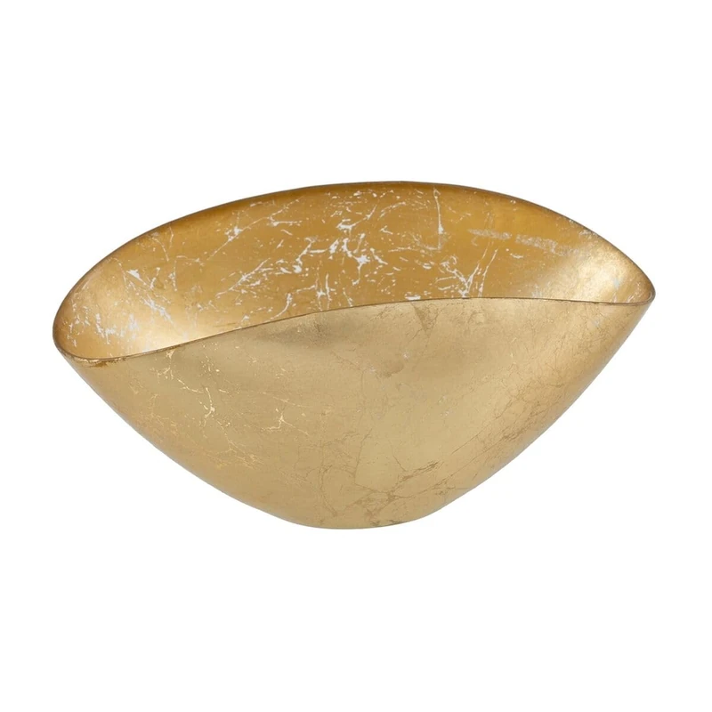 BigBuy Home Golden Glass Bowl 28 x 14 cm
