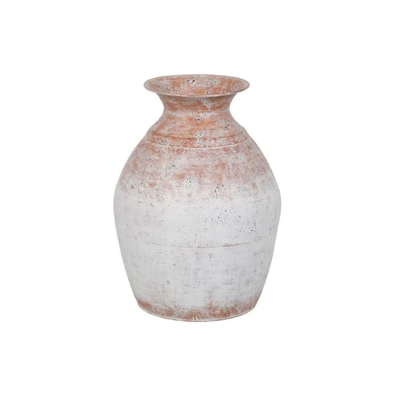 BigBuy Home Vase White Iron 27.5 x 27.5 x 36.5 cm