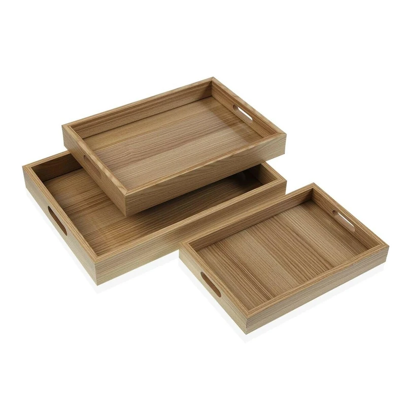 Versa Set of MDF Wood Trays 30 x 5.5 x 40 cm (3 Pieces) - Image 1