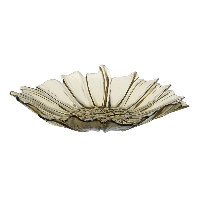 BigBuy Home Table Center Olive Glass 42 x 42 x 7.5 cm