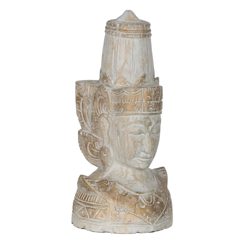 BigBuy Home Decorative Figure Natural White Indian 20 x 20 x 40 cm - Image 1