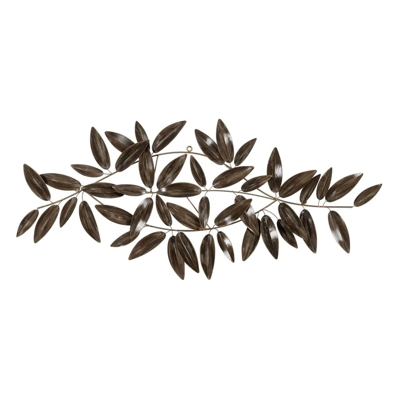 BigBuy Home Wall Decoration Brown Golden Iron Leaves 120.5 x 7 x 52 cm - Image 1