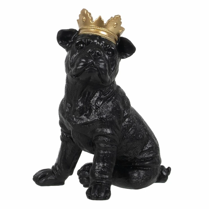 BigBuy Home Decorative Figure Black Gold Dog 15.5 x 18.3 x 25.5 cm - Image 1