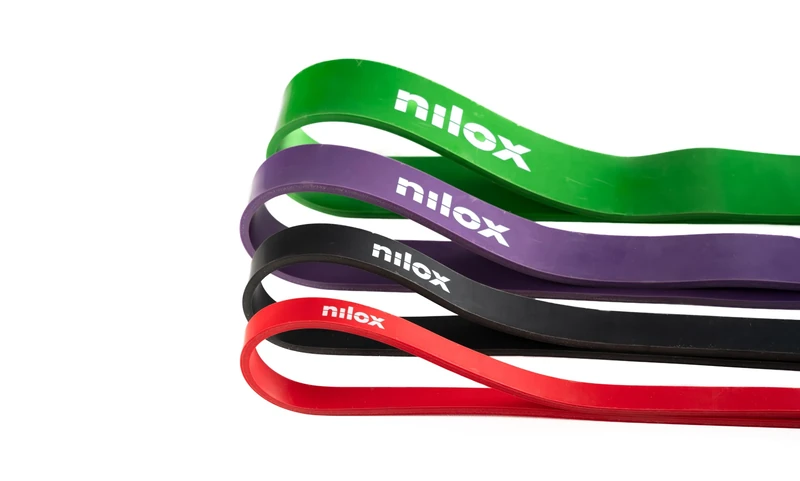 Nilox Elastic Bands Set, Gym Bands with Different Levels of Resistance, Elastic Bands for Bar Pulls, Fitness Bands Set for Men and Women for Smart Workout, Accessories Included