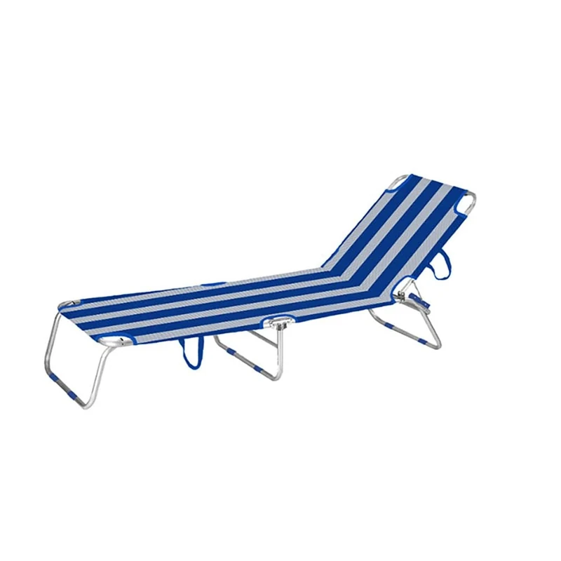 Marbueno Sun Lounger Aluminium Stripes Blue White 187 x 24 x 58 cm