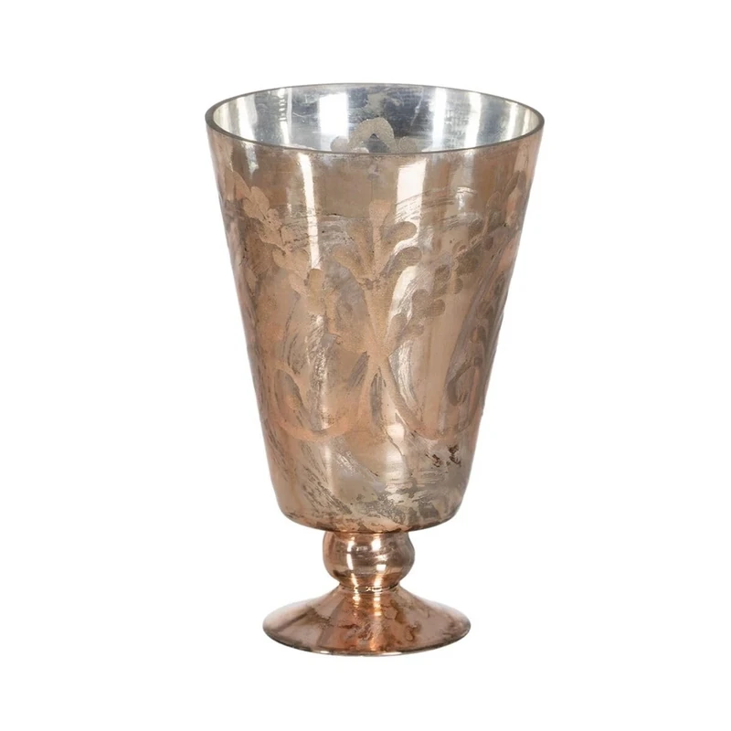 BigBuy Home Decorative Flower Copper Cup 16 x 16 x 25 cm