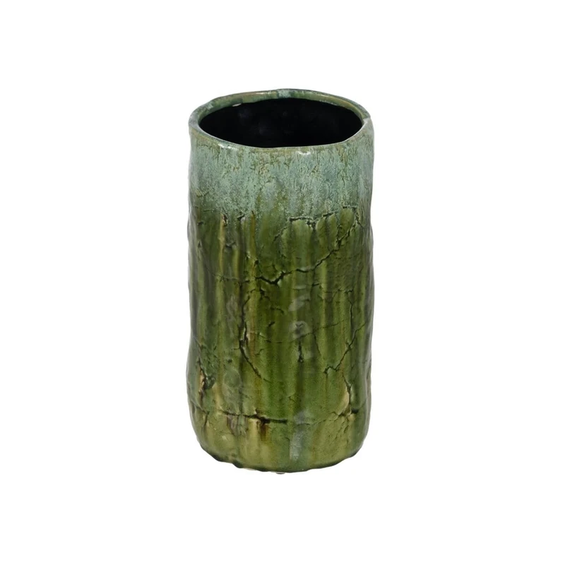 BigBuy Home Ceramic Green Vase 17.5 x 17.5 x 33 cm