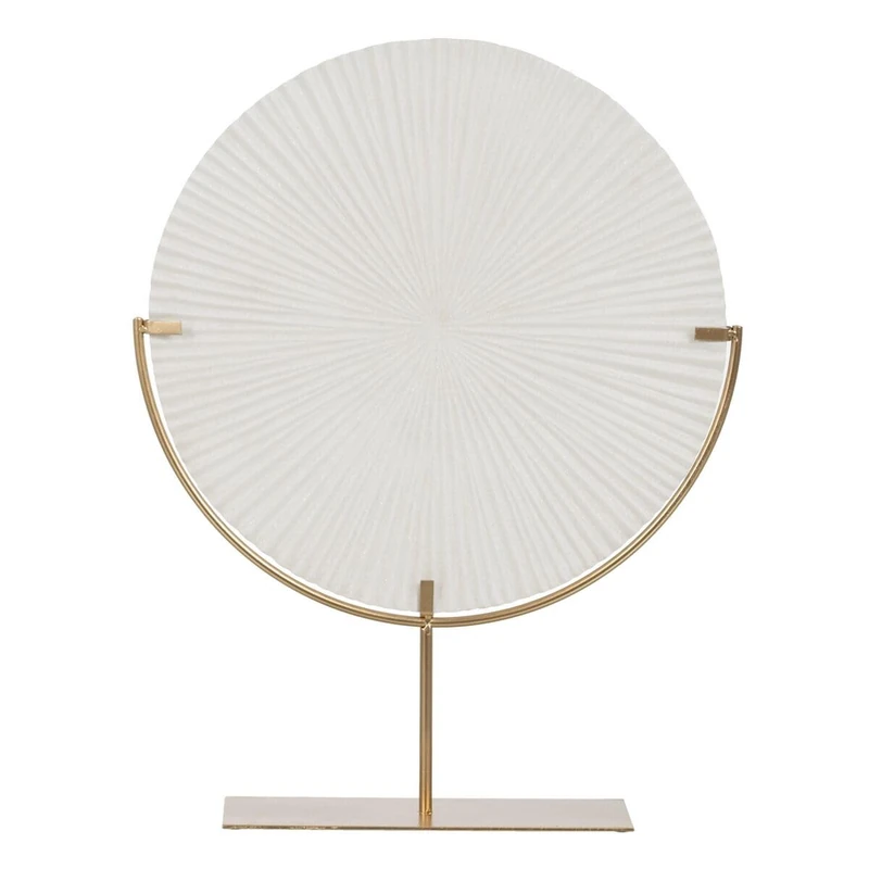 BigBuy Home Decorative Figure White Golden Circle 45 x 10 x 57 cm - Image 1