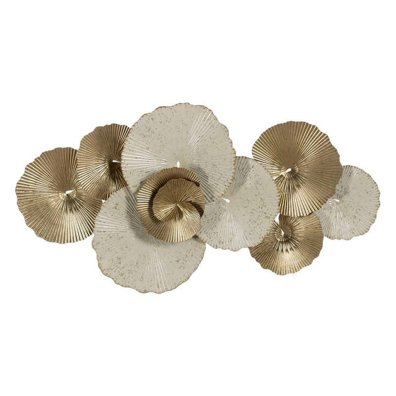 BigBuy Home Abstract Wall Decor White Gold Iron 36 x 2.5 x 19.5 inches - Image 1