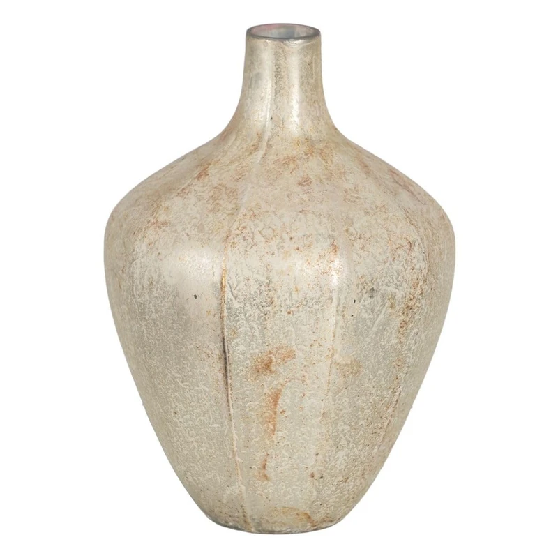 BigBuy Home Vase White Glass 18 x 18 x 25 cm